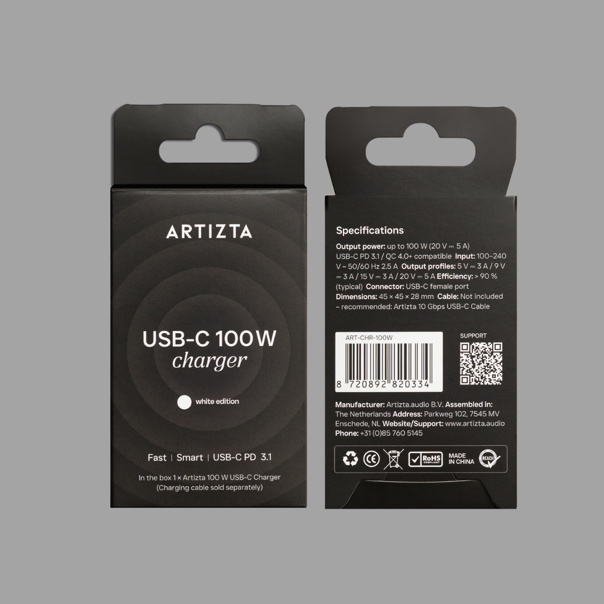 Artizta USB-C Snellaadset 100W - wit