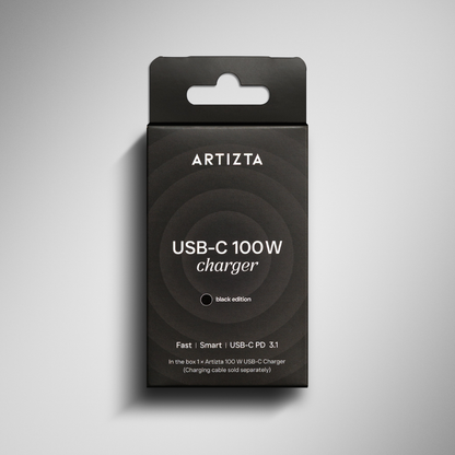 Artizta USB-C 100W Oplader, Black Edition, Power Delivery 3.1