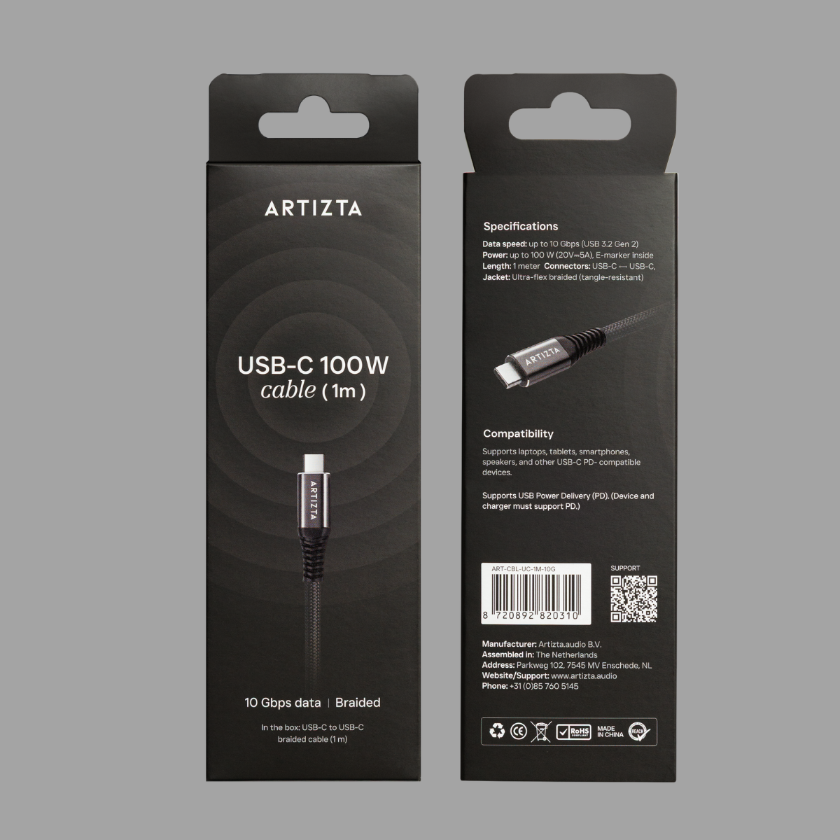 Artizta USB-C Snellaadset 100W - zwart
