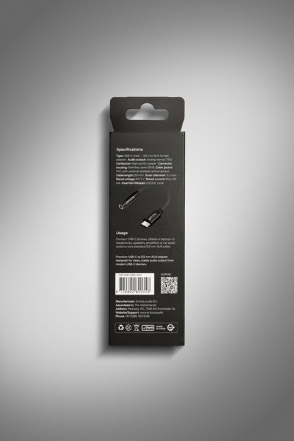 USB-C naar AUX adapter – zwart